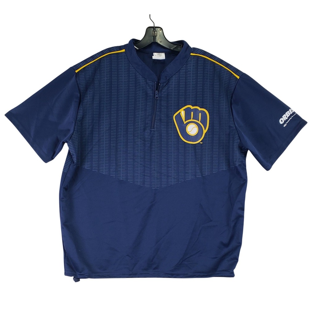 Milwaukee Brewers Associated Premium Windshirt Mens XL Blue MLB Baseball Golf